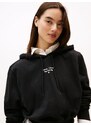 Tommy Jeans Μπλούζα φούτερ 'ESSENTIAL' μαύρο / λευκό