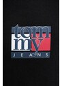 Βαμβακερή μπλούζα Tommy Jeans χρώμα: μαύρο, DM0DM22093