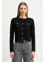 Πλεκτή ζακέτα Twinset χρώμα: μαύρο, 252TP320A