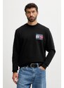 Βαμβακερή μπλούζα Tommy Jeans χρώμα: μαύρο, DM0DM22093