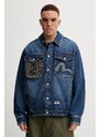 Τζιν μπουφάν Evisu Sheridan Daicock Printed ανδρικό, χρώμα: ναυτικό μπλε, 2EAHTM4SJ1015