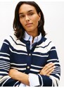 TOMMY HILFIGER Πλεκτή ζακέτα ναυτικό μπλε / λευκό μαλλιού
