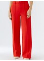 OUI Παντελόνι πλισέ έντονο κόκκινο / λευκό