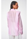 DeCoro Πουκάμισο See Through με Βολάν - ΡΟΖ